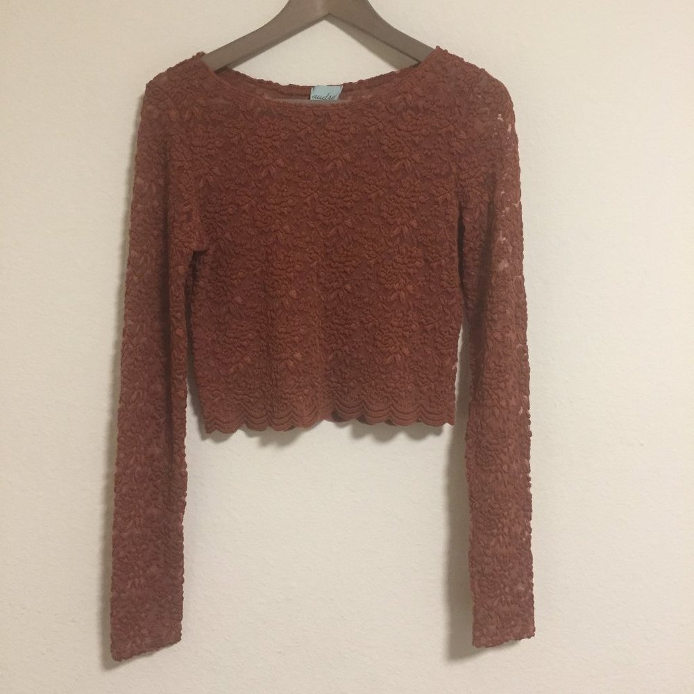 🌻 Audrey Lace Sheer Crop Top size S